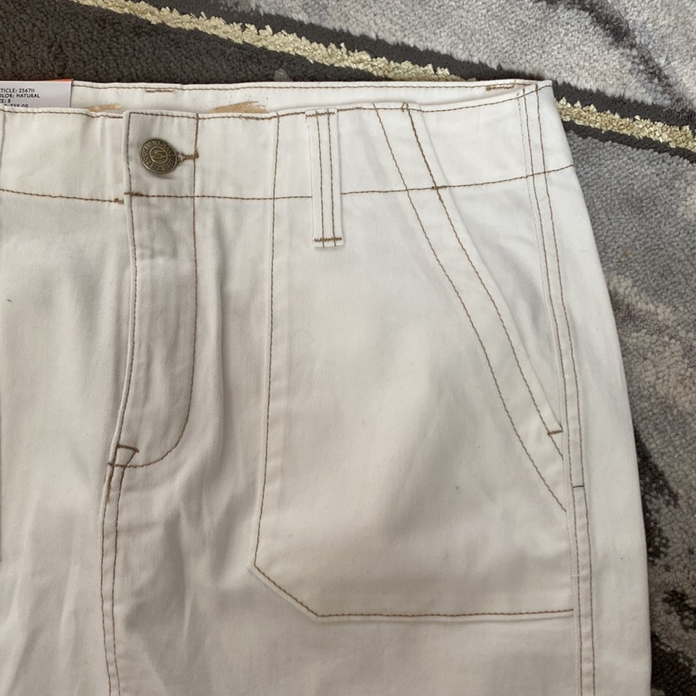 Seven7 White Denim Pocket Mini Skirt - Picture 2 of 6
